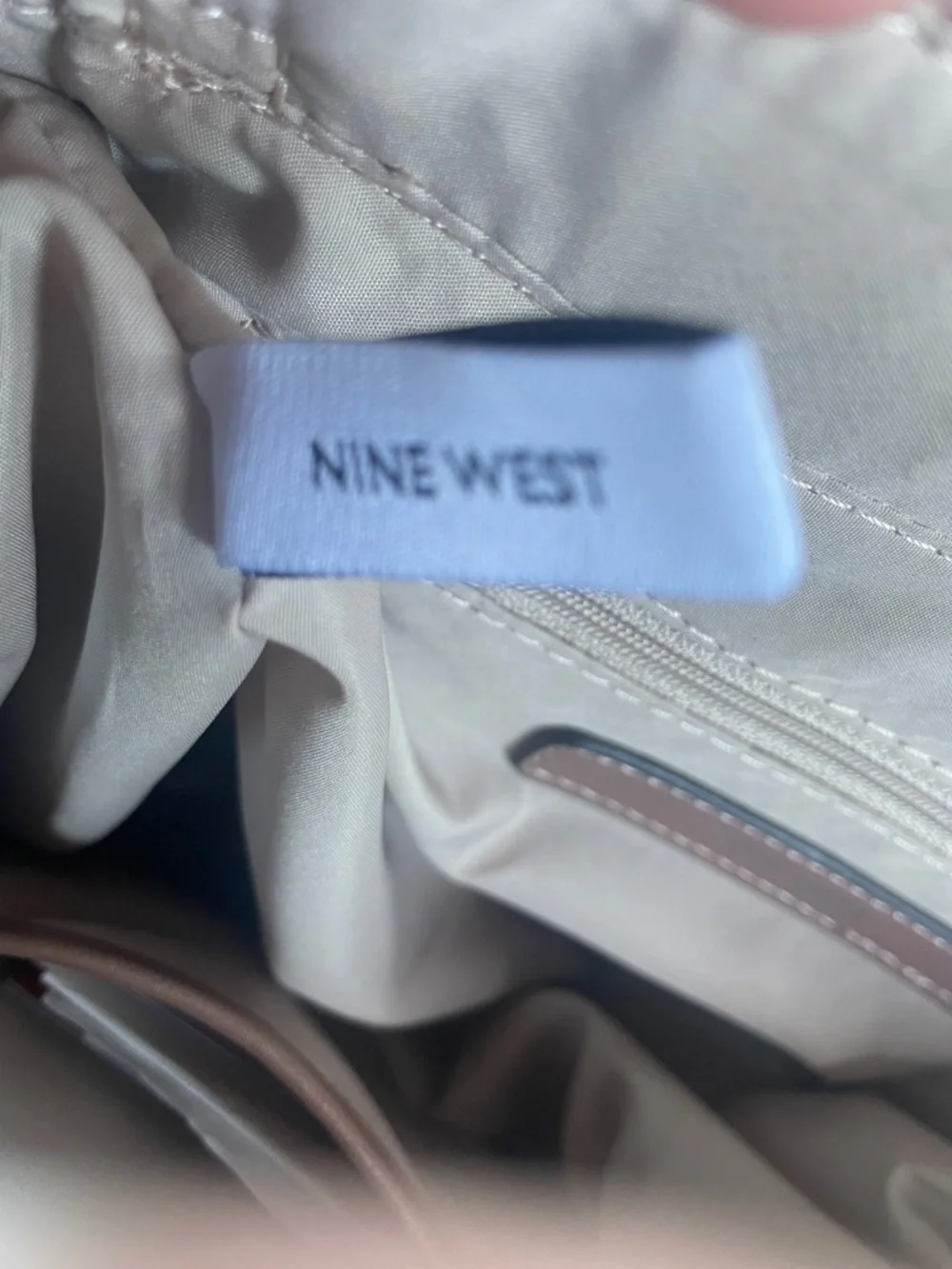 Nine West Cream and Brown Patterned Satchel